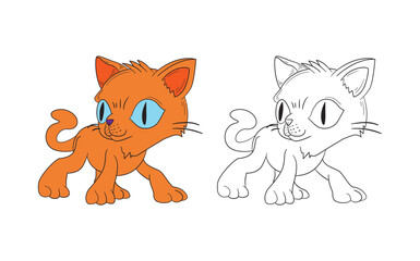 cute animal illustration for book drawing page
