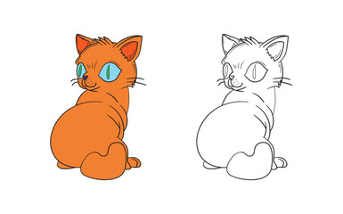 cute animal illustration for book drawing page
