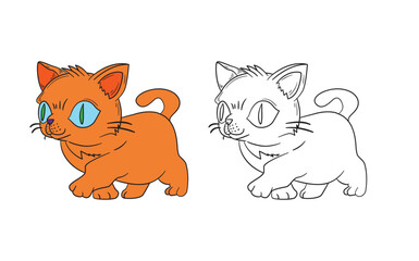 cute animal illustration for book drawing page
