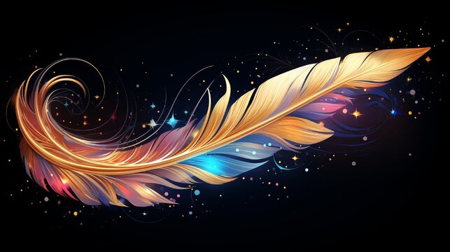 A magical bird feather design