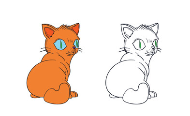 cute animal illustration for book drawing page
