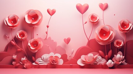 Fototapeta na wymiar pink rose petals Valentines Day background HD