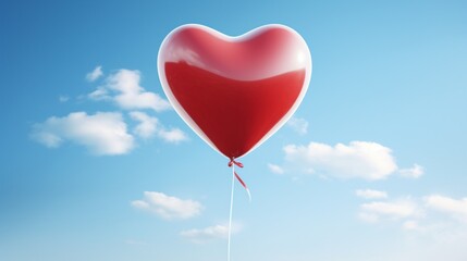 heart shaped balloon in the sky Valentine's Day Background 