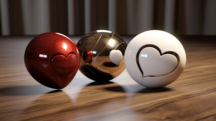 red and white balls Valentine's Day Background 