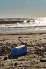 plastic trash on the beach
