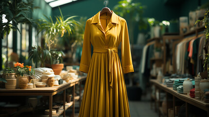 Female luxury dress at store.