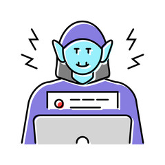 trolling cyberbullying color icon vector. trolling cyberbullying sign. isolated symbol illustration