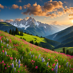 alpine meadow in the mountains - 690143906