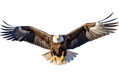 Regal Bald Eagle On Isolated Background