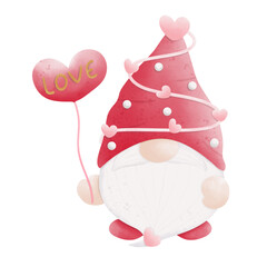 valentine gnome wearing red hat