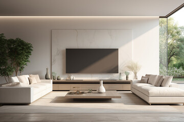 modern living room with tv