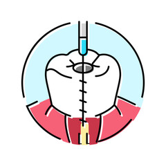root canal treatment color icon vector. root canal treatment sign. isolated symbol illustration