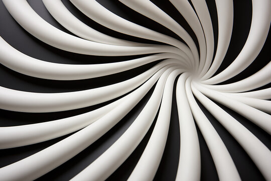 Hypnotic abstract black and white stripe background