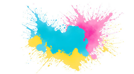 Colorful Splash of Paint on a White Background