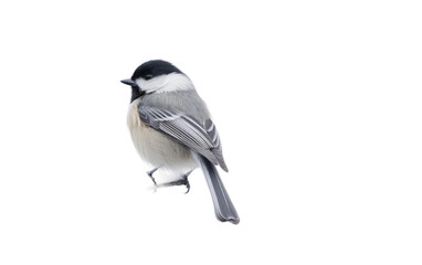 Tiny Chickadee Perched On Transparent Background