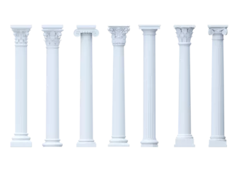 Deurstickers 3d illustration. Set of vintage classic marble columns pillars © denisik11