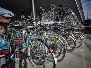 parked bicycles