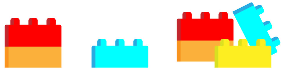 Building toy sign icon set. Preschool blocks vector icon. Building brick toy vector sign for ui designs.