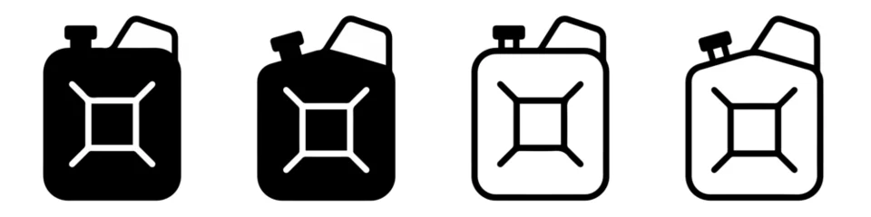 Foto op Canvas Jerry can line icon. Outline jerry can icon set. Gasoline canister. Fuel container in line. Gasoline jerry can sign. Stock vector illustration. © Pasha