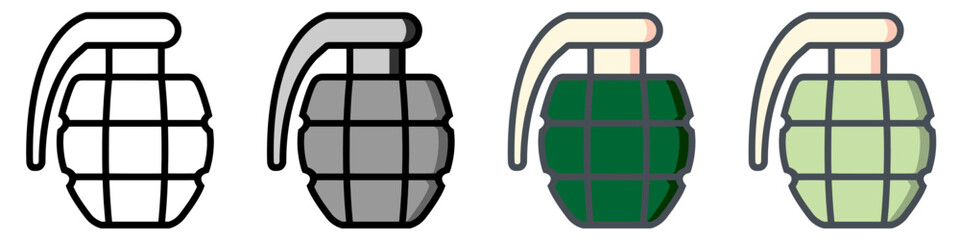 Grenade glyph icon. Bomb symbol. Grenade icon set. Bomb glyph icon. Stock vector illustration.