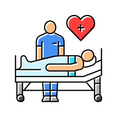 postoperative care surgeon color icon vector. postoperative care surgeon sign. isolated symbol illustration