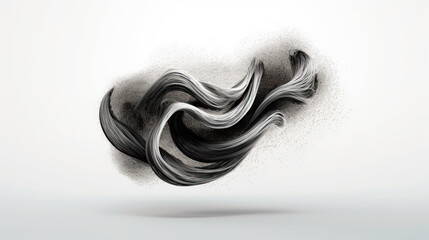 twiisted liquid twisted black coiled lines On white background