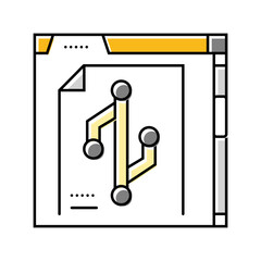 version control technical writer color icon vector. version control technical writer sign. isolated symbol illustration