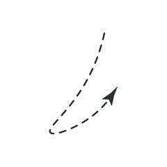 Arrow in hand sketched design. A minimalist hand sketch design, enhanced by a black dotted arrow convey direction and adding sophistication to the overall composition. Vector illustration.