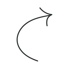 Arrow in hand sketched design. A captivating hand sketch design feature an arrow intricately rendered in black, masterfully leading the viewer's eye in a specific direction. Vector illustration.