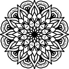 Mandala. Vintage Round Ornament Pattern. Stylized Ornamental Flower. Decorative element for any kind of design. Coloring book.