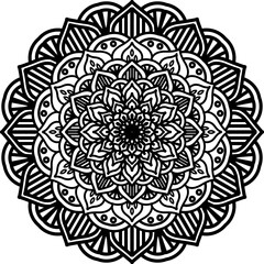 Mandala. Vintage Round Ornament Pattern. Stylized Ornamental Flower. Decorative element for any kind of design. Coloring book.