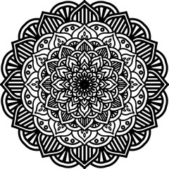 Mandala. Vintage Round Ornament Pattern. Stylized Ornamental Flower. Decorative element for any kind of design. Coloring book.