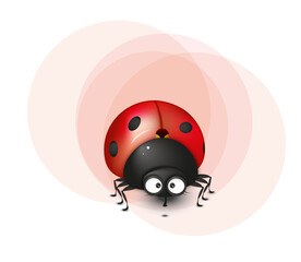 Cute surprised ladybug illustration