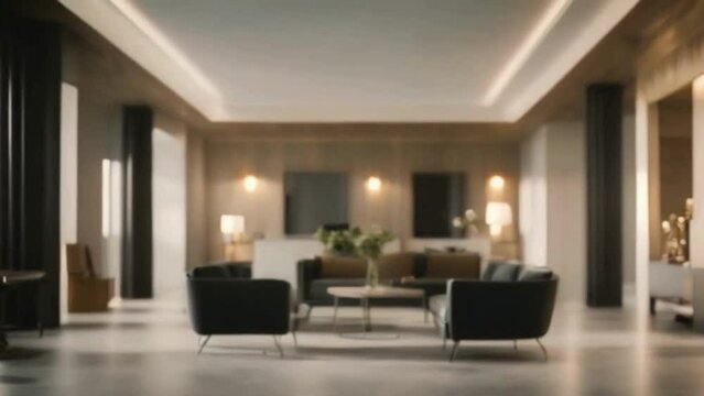 modern living room interior, blurred vision