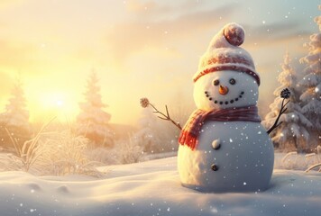 Obraz premium Happy Snowman 
