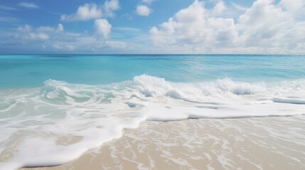 Pristine White Sandy Beach with Crystal-Clear Waters