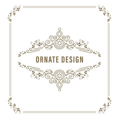 Elegant element for design template, place for text. Floral border.