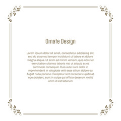 Elegant element for design template, place for text. Floral border.