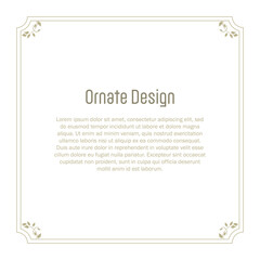 Elegant element for design template, place for text. Floral border.