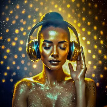 Woman with headphones