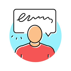 slurred speech and confusion disease symptom color icon vector. slurred speech and confusion disease symptom sign. isolated symbol illustration