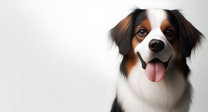 happy-smile-dog-images with white beackground,ai generative