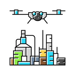 oil and gas inspection drone color icon vector. oil and gas inspection drone sign. isolated symbol illustration