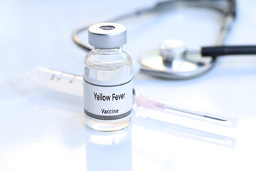 Yellow Fever vaccine in a vial, immunization and treatment of infection