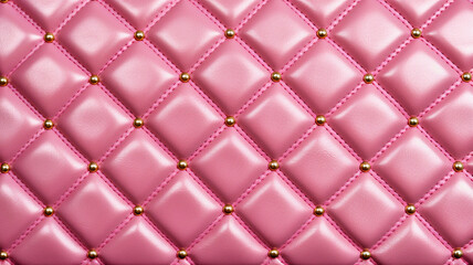 pink diamond pattern embossed leather pattern with gold diamond detail, puffy foam leather for purse.