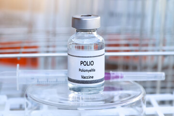 POLIO vaccine in a vial, immunization and treatment of infection