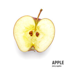 Cut apple isolated on white background