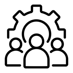 team management line icon