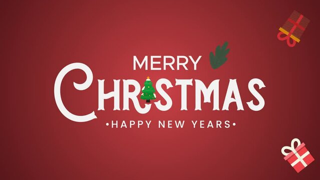 Animasi Footage Merry Christmas  text typography xmas festive 2024 celebration