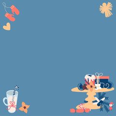 Blue Christmas frame